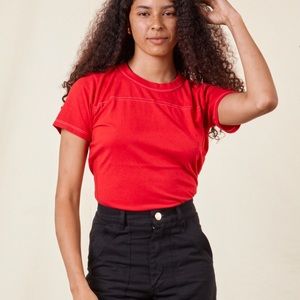 Big Bud Press Jr. Varsity Tee in mustang red, size P